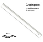 GRAPHOPLEX Ruler: transparent 40 cm; 4 mm thick with 1 bevelled edge