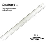 GRAPHOPLEX Ruler: transparent 40 cm; 4 mm thick with 2 bevelled edges