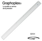 GRAPHOPLEX Ruler: transparent 50 cm; 4 mm thick with 1 bevelled edge