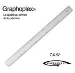 GRAPHOPLEX Ruler: transparent 50 cm; 4 mm thick with 2 bevelled edges