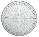 Protractor full circle- graduated in degrees 15 cm diameter