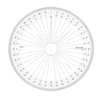 Protractor full circle- graduated in grades 20 cm diameter