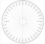 Rapporteur cercle entier - degrés Ø 30 cm