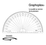 Protractor 1/2 cercle- graduated in grades - 20 cm diameter