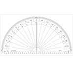 Protractor 1/2 cercle- graduated in degrees - 25 cm diam