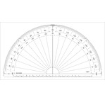 Protractor 1/2 cercle- graduated in degrees - 30 cm diam