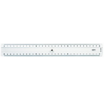 GRAPHOPLEX Ruler: transparent 30 cm; 4 mm thick; 2 bevelled edges