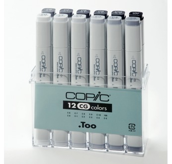 COPIC Marker 12 Cool grey colours set