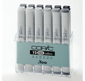 COPIC Marker 12 Neutral grey colours set