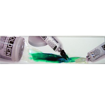 Hand-made display magnet - Clear tar gel and fluids