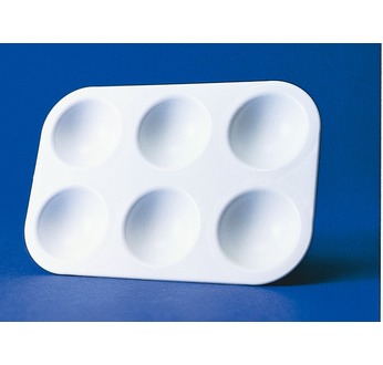 Rectangular plastic pallet with 6 slots - 9 x 13,5 cm