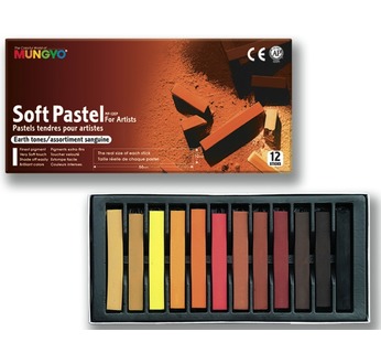 Cardboard box 24 soft pastels - assorted colours