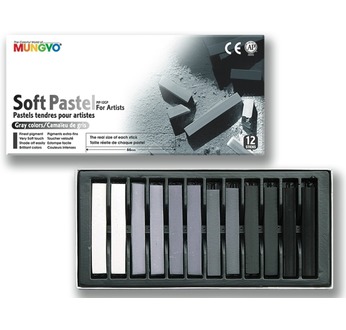 Cardboard box 48 soft pastels - assorted colours