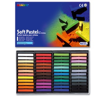 Cardboard box 24 soft pastels - assorted colours