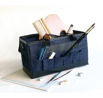 Haversack for artists in jean denim