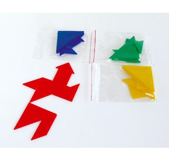 TANGRAM Sachet de 28 pièces (4 tangram de 4 couleurs)