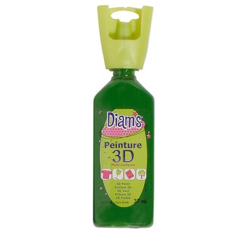 DIAM'S Peinture 3D a l'unité - DIAMS 3D, 37ml, Brillant Vert Sapin