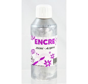 Drawing ink bottle 250 ml - Silver - strong metalic effect