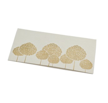 PAPERTREE ARANIA Enveloppe kdo 19x10cm - Ivoire/Or