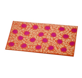 PAPERTREE MONSOON Enveloppe kdo 19*10cm -  Orange/Fuschia