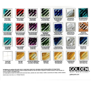 GOLDEN Gels rigid A4 colour chart