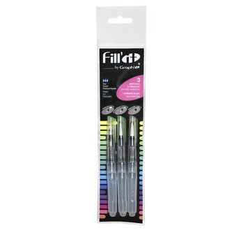 FILL 'IT - Set of 3 Refillable 5ml brushes with 3 assorted nibs.
