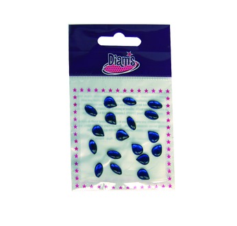 Cabochons verre ovales+gouttes ass./18 BLEU