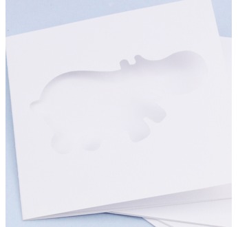 5 Cartes DIY blanches 13x13cm HIPPO + enveloppes