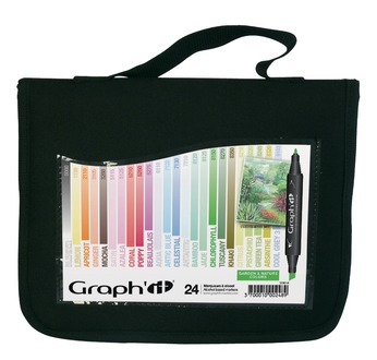 GRAPH'IT Trousse 24 marqueurs - GARDEN/JARDIN