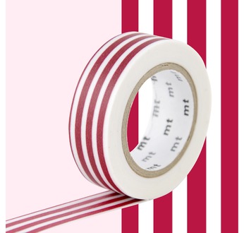 MT 1P Motif lignes rouge / border strawberry