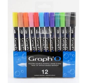 GRAPH'O Set de 12 couleurs Essentielles