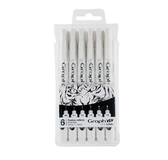 GRAPH'IT Pochette de 6 Fine liners - Noirs