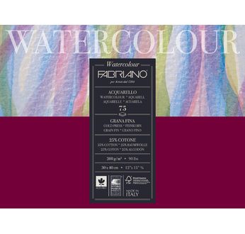 FABRIANO WATERCOLOUR-JUMBO-Bloc30x40-200gsm-75feuilles-fin