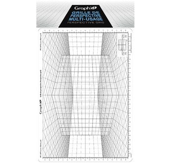 GRAPH'IT Grille de perspective D - Cube en perspective oblique