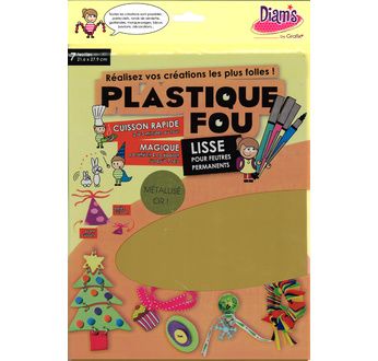 PLASTIQUE FOU DIAM'S 7 feuilles : Métallisé or