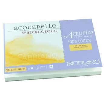 FABRIANO ARTISTICO X WHITE-Bloc12,5x18-300g-25feuilles-fin