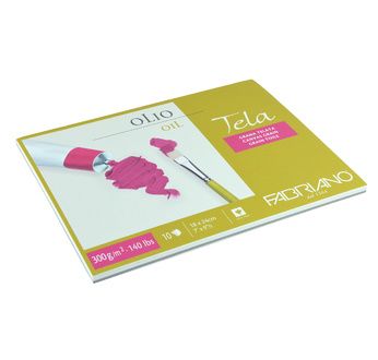 FABRIANO TELA, GRAIN TOILE-Bloc 18x24-300 gsm-10 feuilles