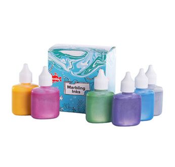 Marbling base huile, 6 clrs métal 25ml