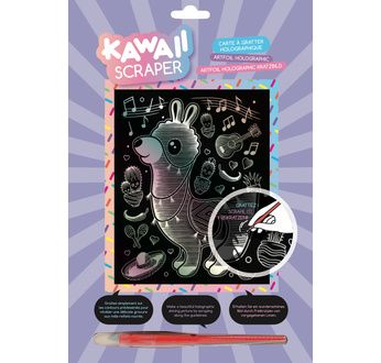 SCRAPER Holographique Kawaii - LAMA MUSICIEN