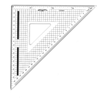 Equerre de coupe graduée 45° bord acier patin antiglisse 26 cm