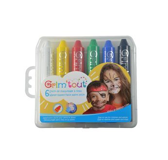 Case of 6 face painting sticks GRIM'TOUT