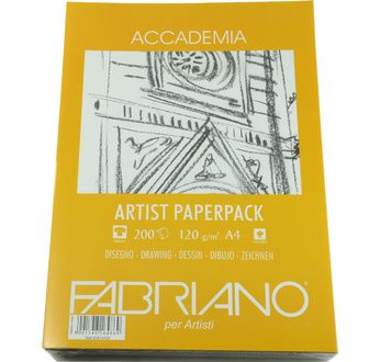 FABRIANO ACCADEMIA ARTIST PAPER PACK-200Feuille21x29,7cm-120gsm-blanc