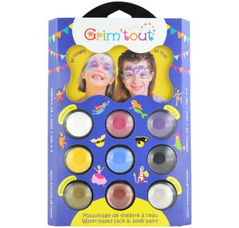 GRIM'TOUT - Face paint 9 colours palette - UNICORN