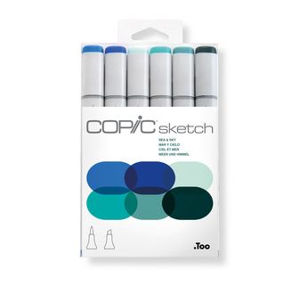 Set COPIC SKETCH 6 couleurs ciel et mer