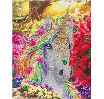 CRYSTAL ART Kit tableau broderie diamant 40x50cm Licorne