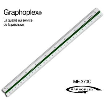 GRAPHOPLEX  transparent reduction rulers - 30 cm; 6 scales 1/100 to 1/500