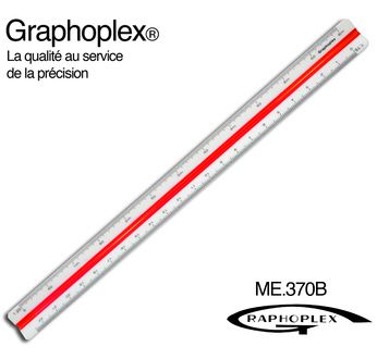 GRAPHOPLEX  transparent reduction rulers - 30 cm; 6 scales 1/20 to 1/250