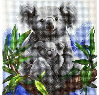 CRYSTAL ART Kit tableau broderie diamant 30x30cm Koalas