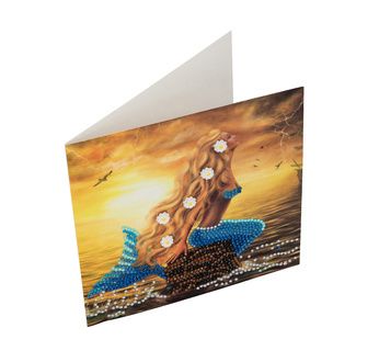 CRYSTAL ART Kit carte broderie diamant 18x18cm Sirène