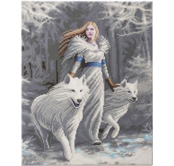 CRYSTAL ART Kit tableau broderie diamant 40x50cm Anne Stokes Loups